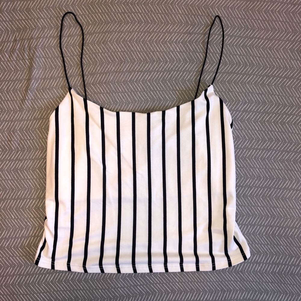 Cropped striped tank top